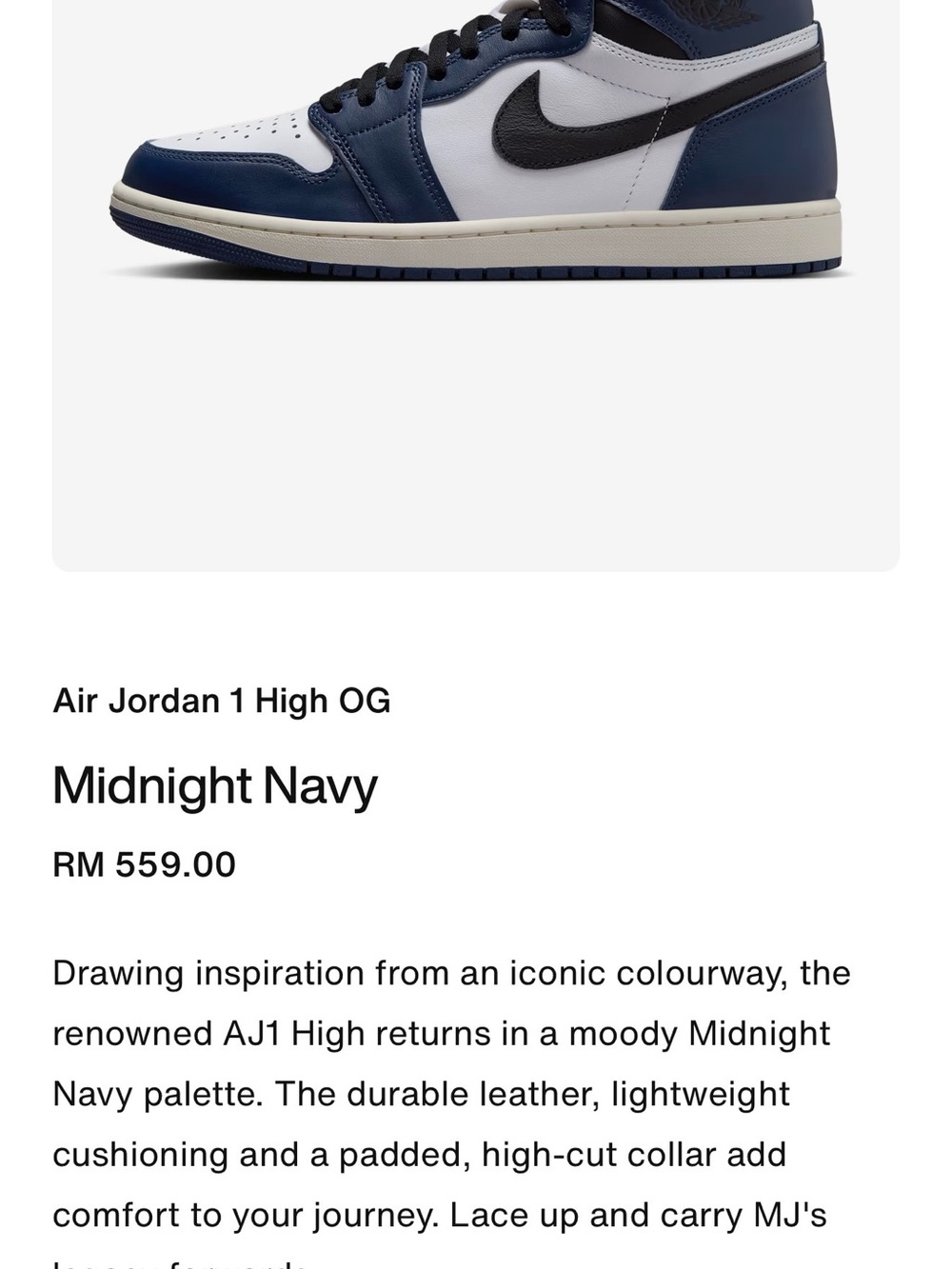 Nike Air Jordan 1 High Navy/White/Black Men’s Sneakers. Fits women size 7.5. - Picture 3 of 12